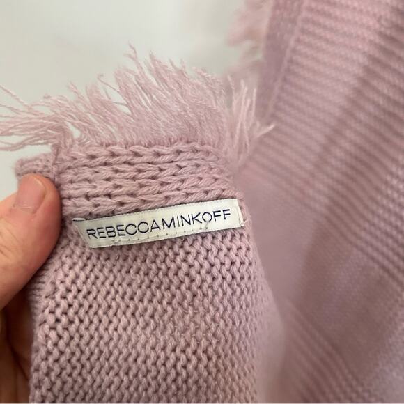 Rebecca Minkoff Knitted Fringe Scarf Purple - Picture 5 of 6